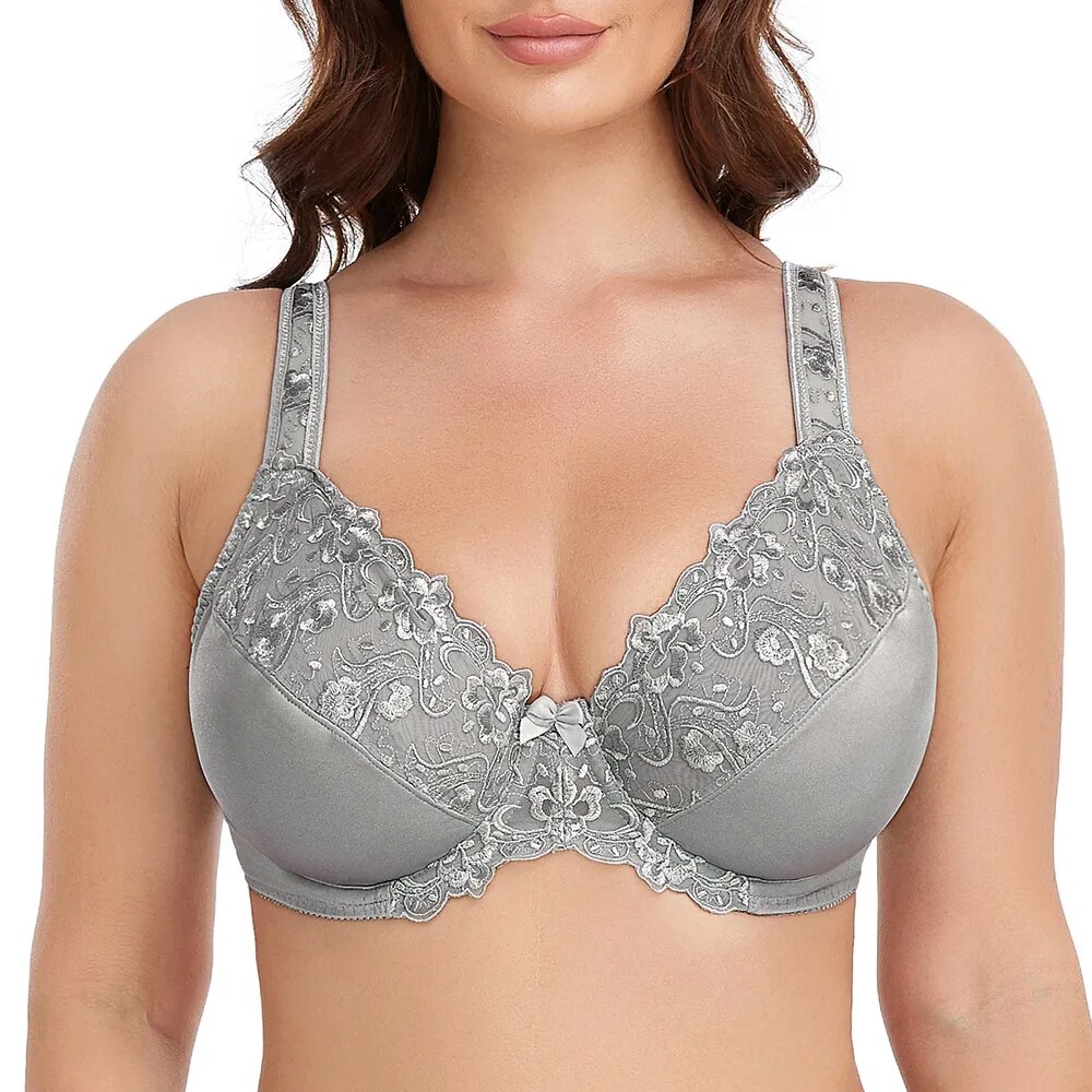 Embroidery-Bras-Underwear-Women-Plus-Size-Sexy-Thin-Bra-Lace-Bra-Black-Gray-Underwired-36-38